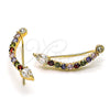 Earcuff 02.210.0696.1 Oro Laminado, Diseño de Gota, con Multicolor Micro Pave and Blanca Zirconia Cubica, Pulido, Tono Dorado