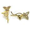 Earcuff 02.210.0699 Oro Laminado, Diseño de Mariposa, con Blanca Micro Pave, Pulido, Tono Dorado