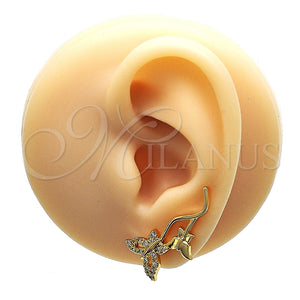 Earcuff 02.210.0699 Oro Laminado, Diseño de Mariposa, con Blanca Micro Pave, Pulido, Tono Dorado