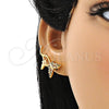 Earcuff 02.210.0699.1 Oro Laminado, Diseño de Mariposa, con Multicolor Micro Pave, Pulido, Tono Dorado