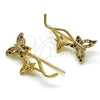 Earcuff 02.210.0699.1 Oro Laminado, Diseño de Mariposa, con Multicolor Micro Pave, Pulido, Tono Dorado