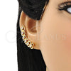 Earcuff 02.210.0700 Oro Laminado, Diseño de Corazón, con Blanca Zirconia Cubica, Pulido, Tono Dorado