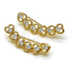 Earcuff 02.210.0700 Oro Laminado, Diseño de Corazón, con Blanca Zirconia Cubica, Pulido, Tono Dorado