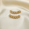 Earcuff 02.210.0700 Oro Laminado, Diseño de Corazón, con Blanca Zirconia Cubica, Pulido, Tono Dorado