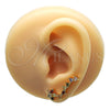 Earcuff 02.210.0702.1 Oro Laminado, Diseño de Flor, con Multicolor Micro Pave, Pulido, Tono Dorado
