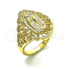 Anillo Elegante 01.380.0021.09 Oro Laminado, Diseño de Guadalupe, Pulido, Tono Dorado (Size 9)