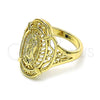 Anillo Elegante 01.380.0023.07 Oro Laminado, Diseño de Guadalupe, Pulido, Tono Dorado (Size 7)