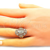 Anillo Elegante 01.380.0023.09 Oro Laminado, Diseño de Guadalupe, Pulido, Tono Dorado (Size 9)