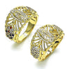 Anillo Multi Piedra 01.380.0027.07 Oro Laminado, Diseño de Guadalupe y Tortuga, con Blanca Zirconia Cubica, Pulido, Tono Dorado (Size 7)