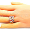 Anillo Multi Piedra 01.380.0031.07 Oro Laminado, Diseño de Mariposa, con Rosado and Blanca Zirconia Cubica, Pulido, Tono Dorado (Size 7)