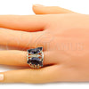 Anillo Multi Piedra 01.380.0031.1.07 Oro Laminado, Diseño de Mariposa, con Amatista and Blanca Zirconia Cubica, Pulido, Tono Dorado (Size 7)