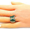 Anillo Multi Piedra 01.380.0031.2.07 Oro Laminado, Diseño de Mariposa, con Verde and Blanca Zirconia Cubica, Pulido, Tono Dorado (Size 7)