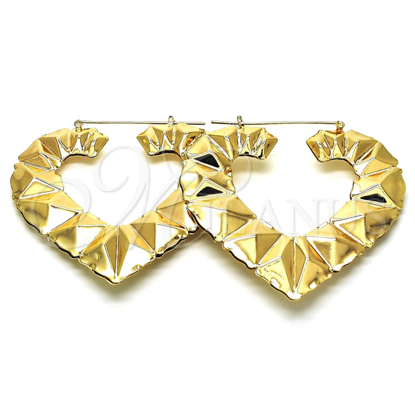 Argolla Extra Grande 02.60.0156.75 Oro Laminado, Diseño de Corazón, Pulido, Tono Dorado