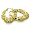 Argolla Grande 02.60.0157.50 Oro Laminado, Diseño de Besos y Abrazos y Flor, Pulido, Tono Dorado