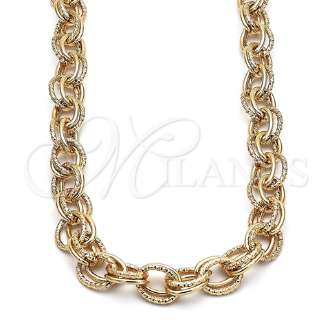 Gargantilla Basica 04.331.0003.36 Oro Laminado, Pulido, Tono Dorado (11 MM Thickness, 36 Inches Length)