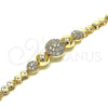 Pulsera Elegante 03.283.0186.07 Oro Laminado, con Blanca Micro Pave, Pulido, Tono Dorado (05 MM Thickness, 7 Inches Length)