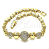 Pulsera Elegante 03.283.0186.07 Oro Laminado, con Blanca Micro Pave, Pulido, Tono Dorado (05 MM Thickness, 7 Inches Length)