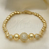 Pulsera Elegante 03.283.0186.07 Oro Laminado, con Blanca Micro Pave, Pulido, Tono Dorado (05 MM Thickness, 7 Inches Length)