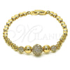 Pulsera Elegante 03.283.0186.07 Oro Laminado, con Blanca Micro Pave, Pulido, Tono Dorado (05 MM Thickness, 7 Inches Length)