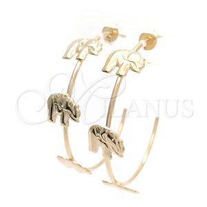 Argolla Mediana 02.58.0056.40 Oro Laminado, Diseño de Elefante, Pulido, Tono Dorado