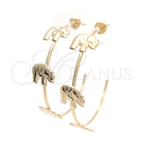 Argolla Mediana 02.58.0056.40 Oro Laminado, Diseño de Elefante, Pulido, Tono Dorado