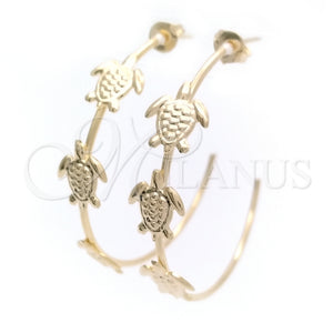 Argolla Mediana 02.58.0058.40 Oro Laminado, Diseño de Tortuga, Pulido, Tono Dorado