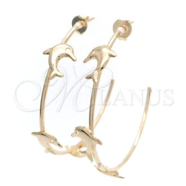 Argolla Mediana 02.58.0061.40 Oro Laminado, Diseño de Delfín, Pulido, Tono Dorado