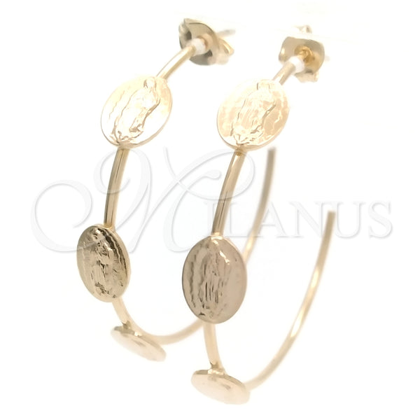 Argolla Mediana 02.58.0062.40 Oro Laminado, Diseño de Guadalupe, Pulido, Tono Dorado