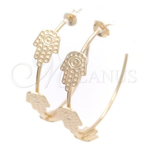 Argolla Mediana 02.58.0063.40 Oro Laminado, Diseño de Manos, Pulido, Tono Dorado
