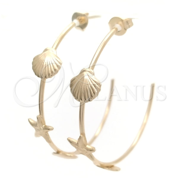 Argolla Mediana 02.58.0064.40 Oro Laminado, Diseño de Estrella, Pulido, Tono Dorado