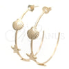 Argolla Mediana 02.58.0064.40 Oro Laminado, Diseño de Estrella, Pulido, Tono Dorado
