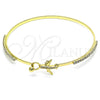 Aro Individual 07.193.0043.05 Oro Laminado, Diseño de Avión, con Blanca Micro Pave and Blanca Cristal, Pulido, Tono Dorado (02 MM Thickness, Size 5 (2.50 Diameter))