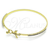 Aro Individual 07.193.0043.05 Oro Laminado, Diseño de Avión, con Blanca Micro Pave and Blanca Cristal, Pulido, Tono Dorado (02 MM Thickness, Size 5 (2.50 Diameter))