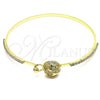 Aro Individual 07.193.0044.05 Oro Laminado, con Blanca Micro Pave and Blanca Cristal, Pulido, Tono Dorado (02 MM Thickness, Size 5 (2.50 Diameter))
