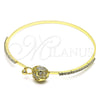 Aro Individual 07.193.0044.05 Oro Laminado, con Blanca Micro Pave and Blanca Cristal, Pulido, Tono Dorado (02 MM Thickness, Size 5 (2.50 Diameter))