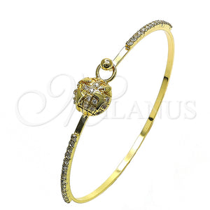 Aro Individual 07.193.0044.05 Oro Laminado, con Blanca Micro Pave and Blanca Cristal, Pulido, Tono Dorado (02 MM Thickness, Size 5 (2.50 Diameter))
