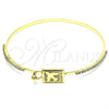 Aro Individual 07.193.0045.05 Oro Laminado, Diseño de Avión, con Blanca Micro Pave and Blanca Cristal, Pulido, Tono Dorado (02 MM Thickness, Size 5 (2.50 Diameter))