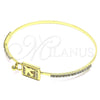 Aro Individual 07.193.0045.05 Oro Laminado, Diseño de Avión, con Blanca Micro Pave and Blanca Cristal, Pulido, Tono Dorado (02 MM Thickness, Size 5 (2.50 Diameter))