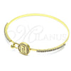 Aro Individual 07.193.0047.05 Oro Laminado, Diseño de Corazón y Amor, con Blanca Micro Pave and Blanca Cristal, Pulido, Tono Dorado (02 MM Thickness, Size 5 (2.50 Diameter))
