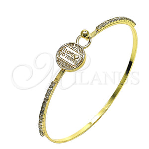 Aro Individual 07.193.0047.05 Oro Laminado, Diseño de Corazón y Amor, con Blanca Micro Pave and Blanca Cristal, Pulido, Tono Dorado (02 MM Thickness, Size 5 (2.50 Diameter))
