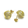 Arete Dormilona 02.193.0010 Oro Laminado, con Blanca Micro Pave, Pulido, Tono Dorado