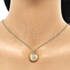 Collares con Dije 04.193.0002.18 Oro Laminado, con Blanca Micro Pave, Pulido, Tono Dorado (01 MM Thickness, 18 Inches Length)