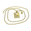 Collares con Dije 04.193.0003.18 Oro Laminado, Diseño de Avión, con Blanca Micro Pave, Pulido, Tono Dorado (01 MM Thickness, 18 Inches Length)
