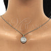 Collares con Dije 04.193.0005.18 Oro Laminado, Diseño de Corazón y Amor, con Blanca Micro Pave, Pulido, Tono Dorado (01 MM Thickness, 18 Inches Length)