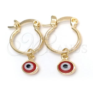 Argolla Pequeña 02.58.0072.12 Oro Laminado, Diseño de Ojo Griego, Pulido, Tono Dorado
