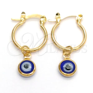 Argolla Pequeña 02.58.0072.12.1 Oro Laminado, Diseño de Ojo Griego, Pulido, Tono Dorado