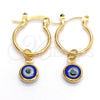 Argolla Pequeña 02.58.0072.12.1 Oro Laminado, Diseño de Ojo Griego, Pulido, Tono Dorado