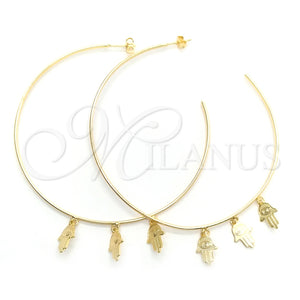 Argolla Grande 02.58.0074.70 Oro Laminado, Diseño de Manos, Pulido, Tono Dorado