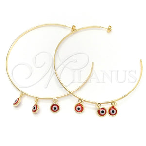 Argolla Grande 02.58.0079.70 Oro Laminado, Diseño de Ojo Griego, Pulido, Tono Dorado