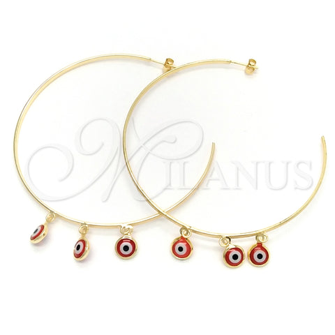 Argolla Grande 02.58.0079.70 Oro Laminado, Diseño de Ojo Griego, Pulido, Tono Dorado